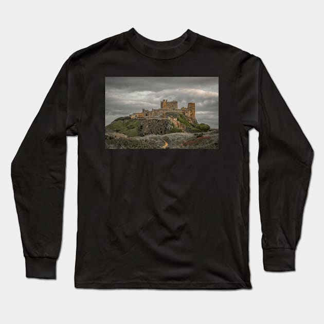 Bamburgh Castle Northumberland Long Sleeve T-Shirt by tynesidephotos